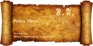 Maka Upor névjegykártya